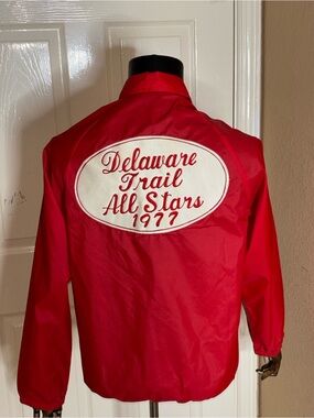 RARE Vtg 70s 80s Delaware Trail, All-Stars Windbreaker Alleson -small